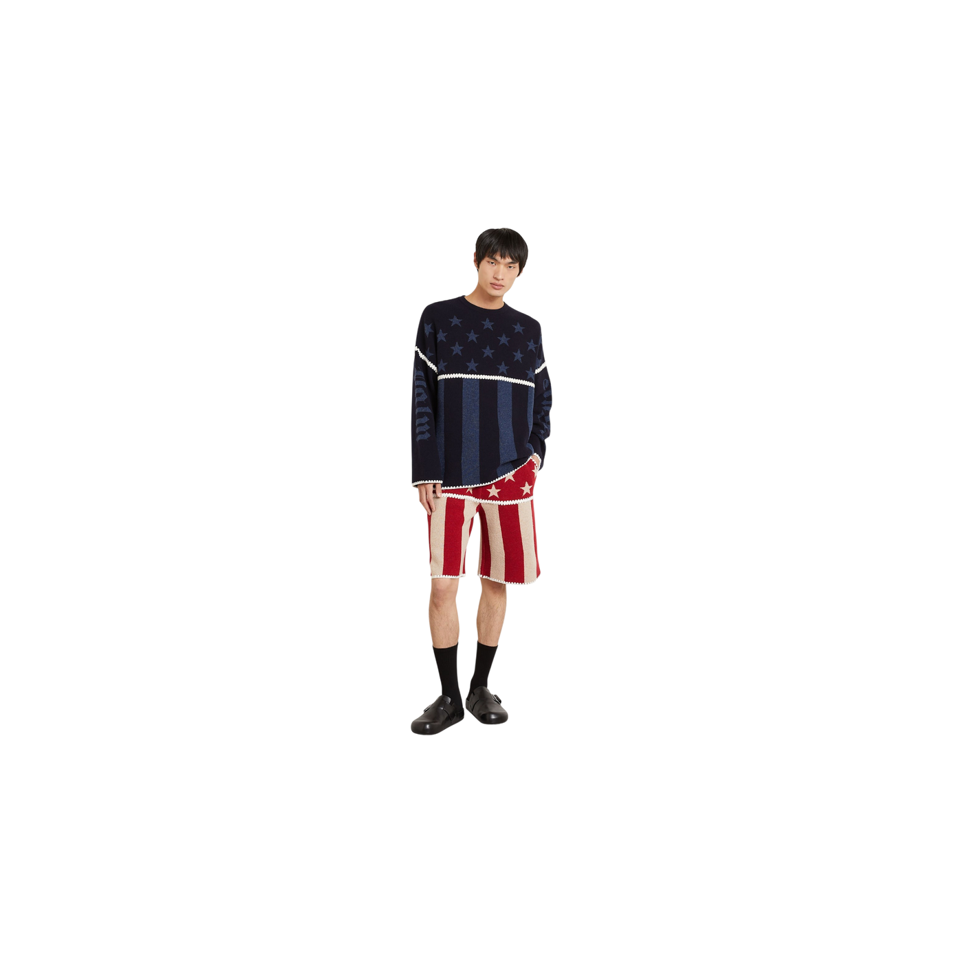 Palm Angels Sweater Stars & Stripes Dark Blue / Blue