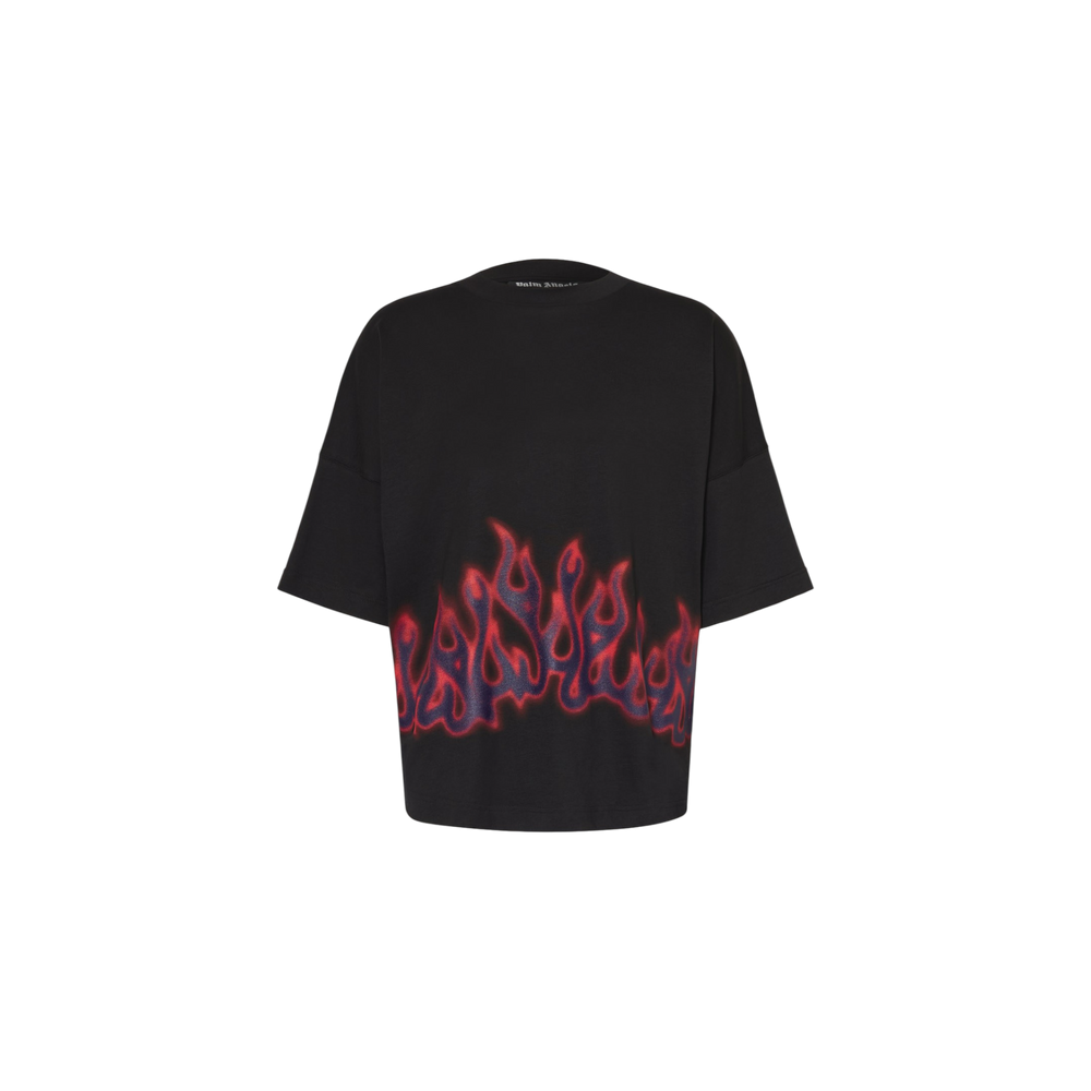 Palm Angels Flames Oversized Shirt Black
