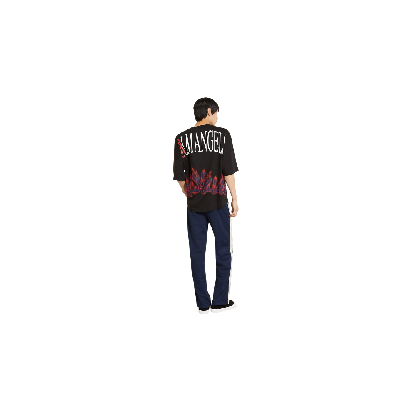 Palm Angels Flames Oversized Shirt Black