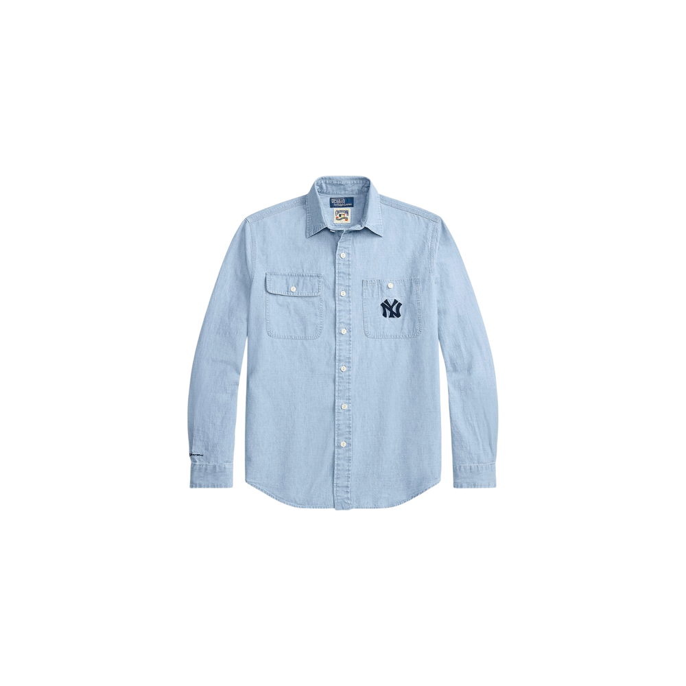 Polo Ralph Lauren Comfort Fit Shirt In Denim Look Light Blue / Dark Blue