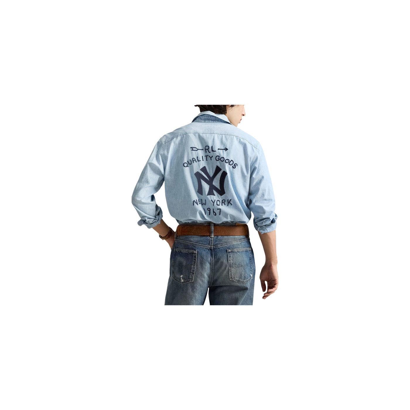 Polo Ralph Lauren Comfort Fit Shirt In Denim Look Light Blue / Dark Blue