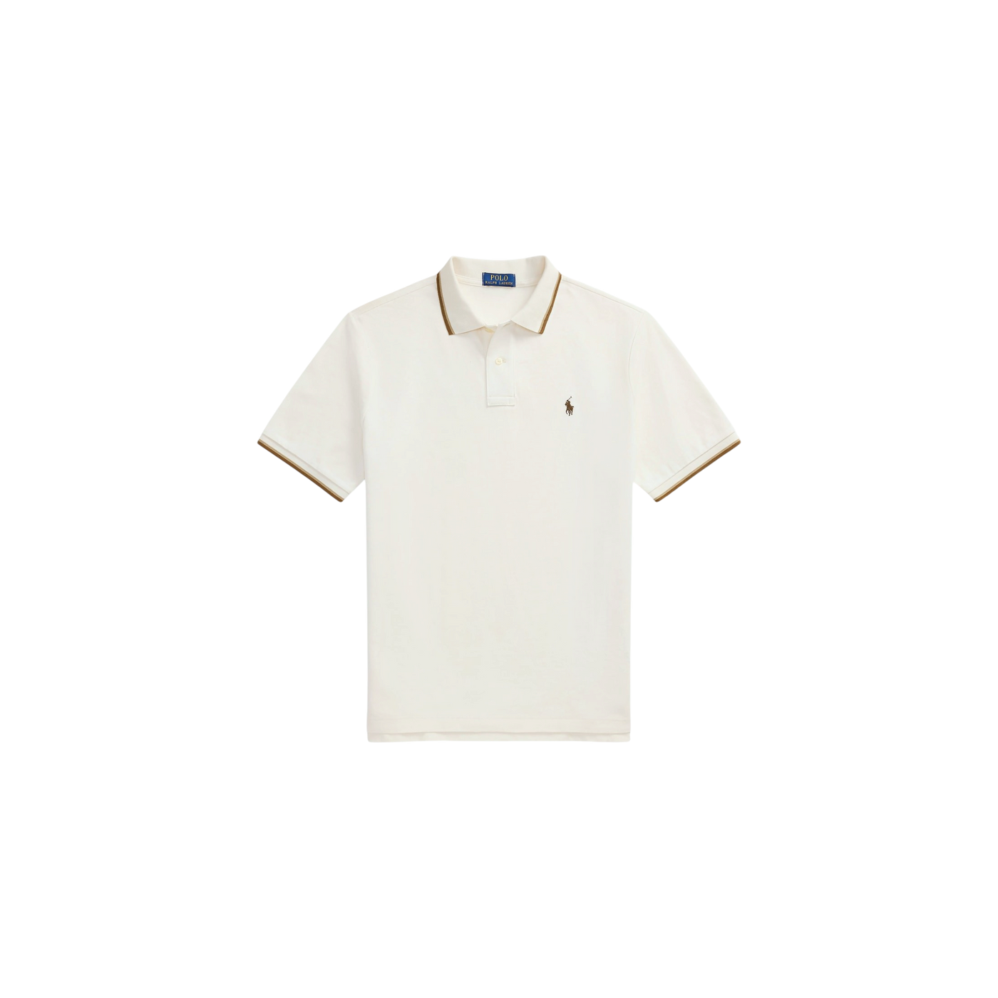 Polo Ralph Lauren Piqué Polo Shirt Custom Slim Fit Cream