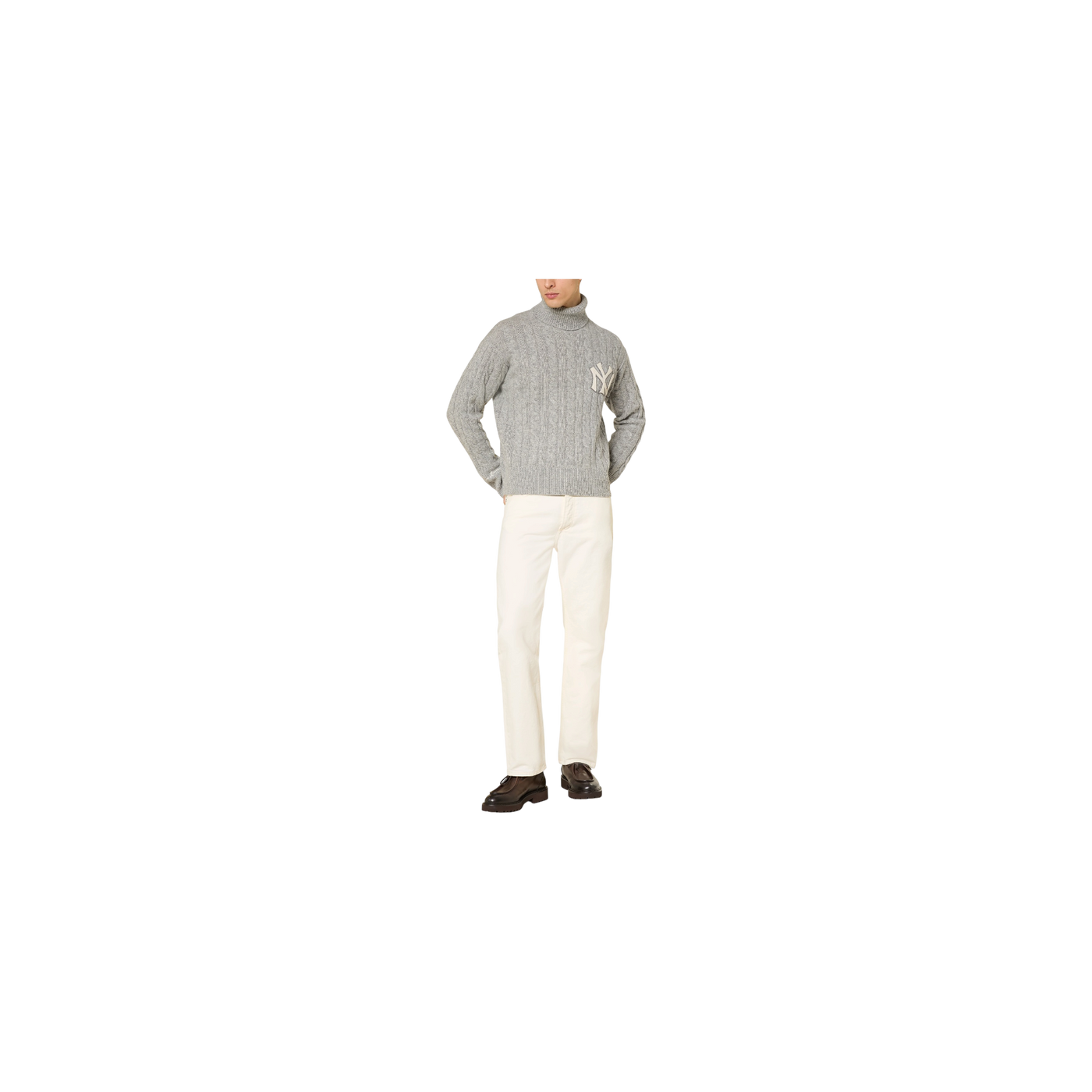 Polo Ralph Lauren Turtleneck Sweater Gray / White