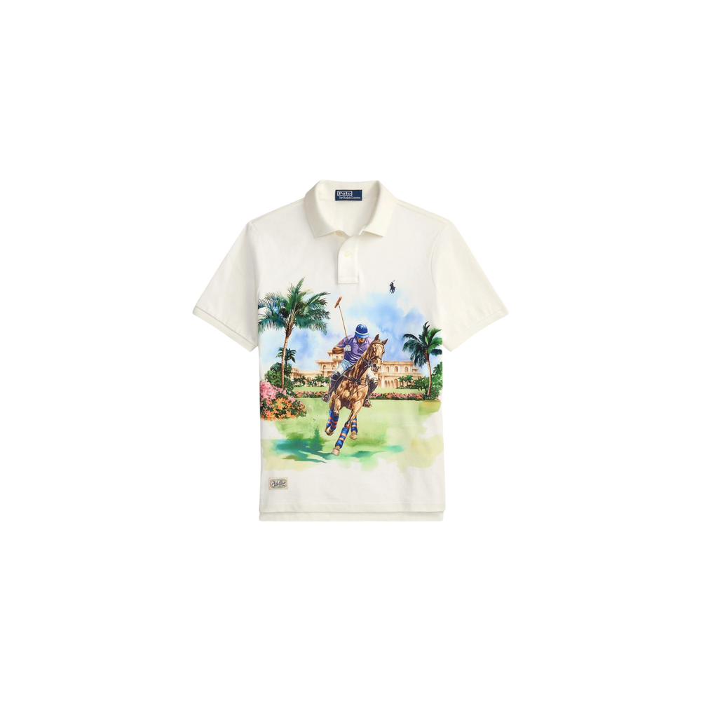 Polo Ralph Lauren Classic Fit Piqué Polo Shirt White / Brown / Green