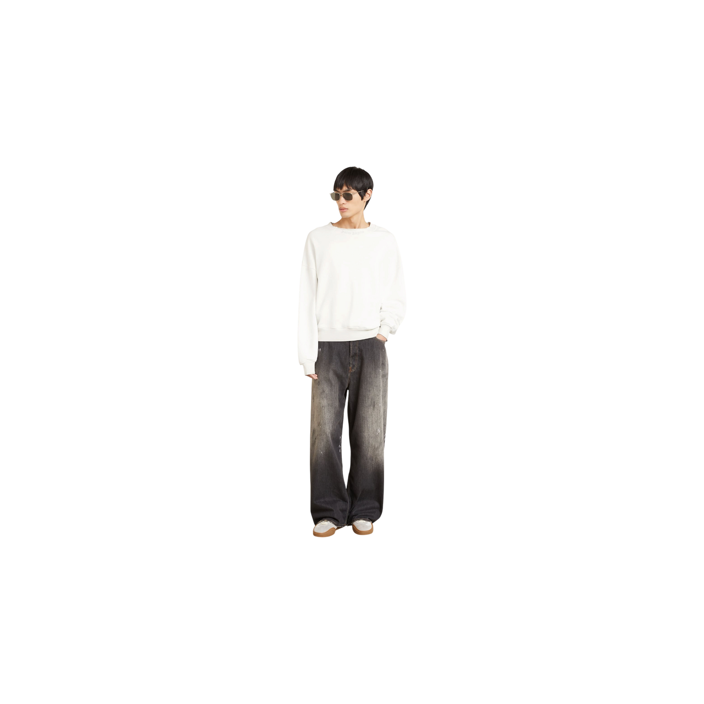 Palm Angels Sweatshirt Ecru