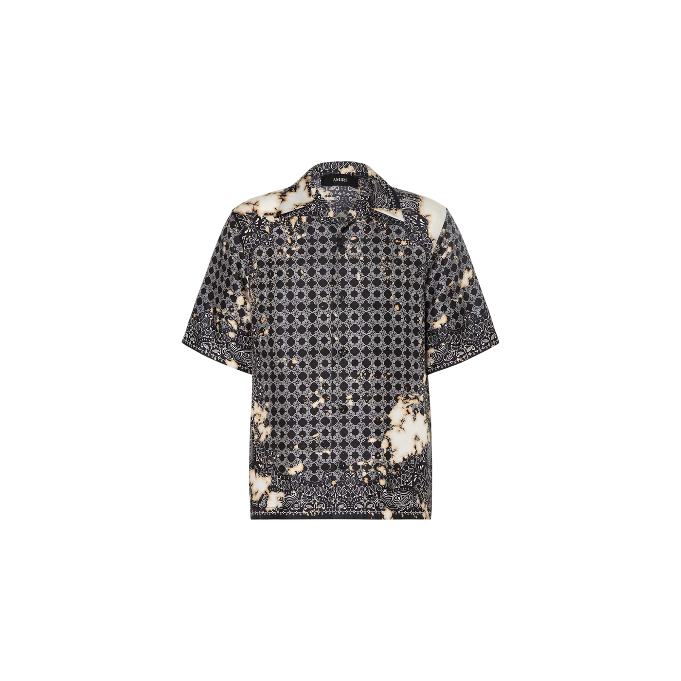Amiri Resort Shirt Relaxed Fit Made Of Silk Black / White / Beige
