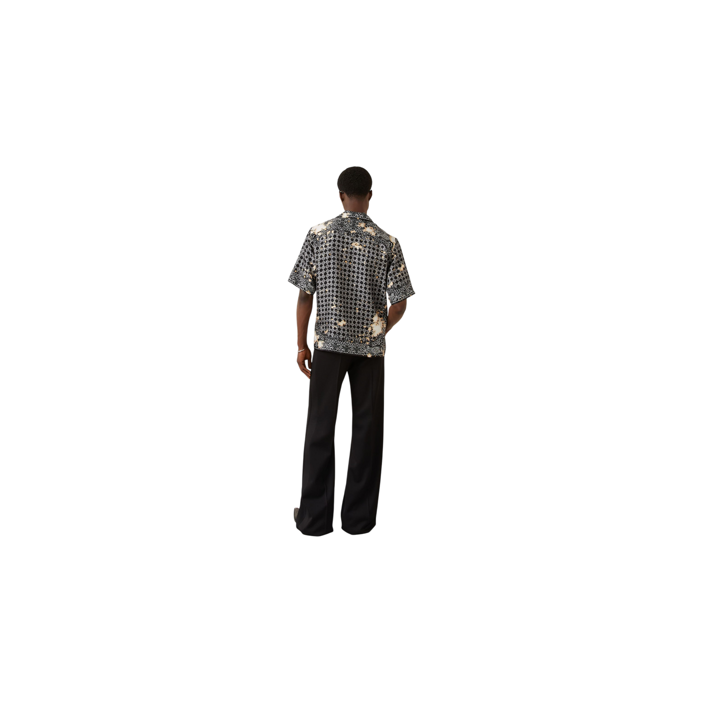 Amiri Resort Shirt Relaxed Fit Made Of Silk Black / White / Beige