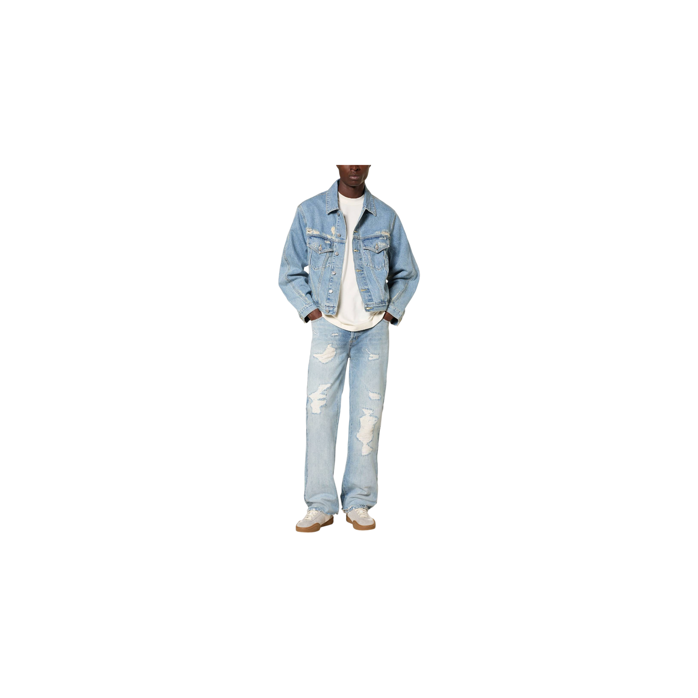 Cole Buxton Destroyed Jeans Regular Fit 400 Blue