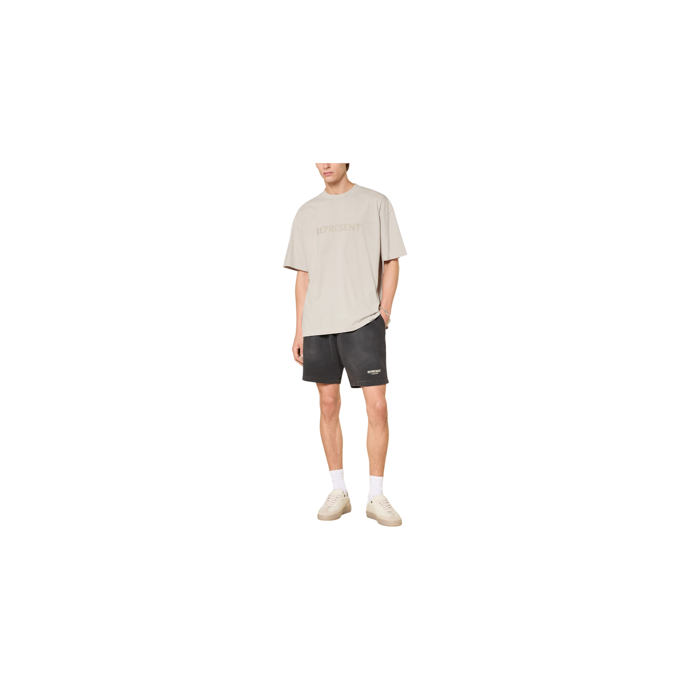 Represent Oversized Shirt Serif Beige