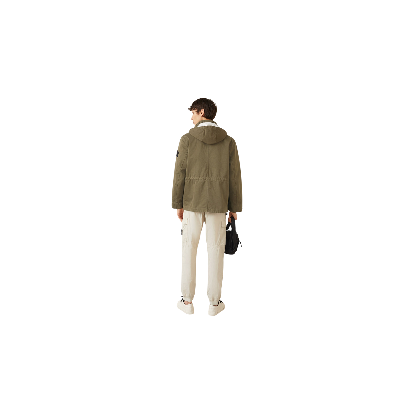 Stone Island Parka With Detachable Hood Olive