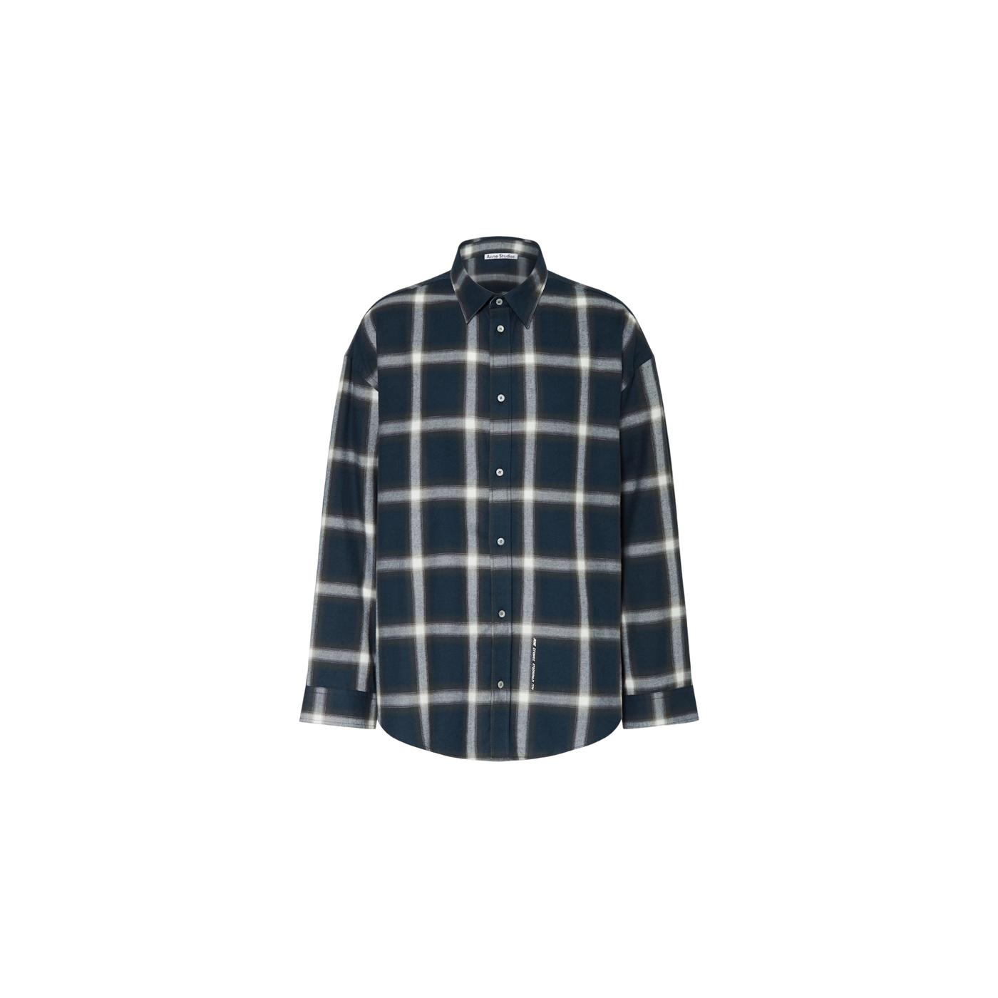 Acne Studios Shirt Comfort Fit Dark Blue / White