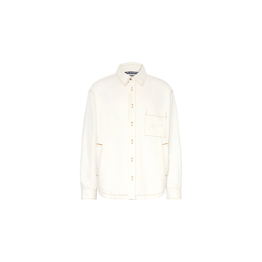 Jacquemus Denim Shirt La Chemise Boulanger Comfort Fit Ecru