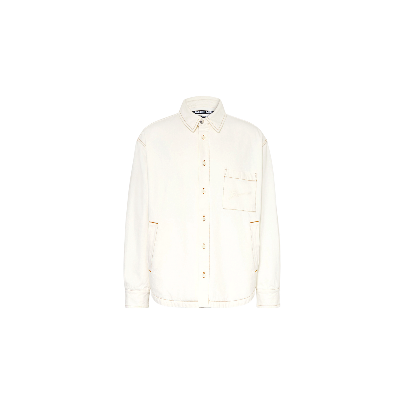 Jacquemus Denim Shirt La Chemise Boulanger Comfort Fit Ecru