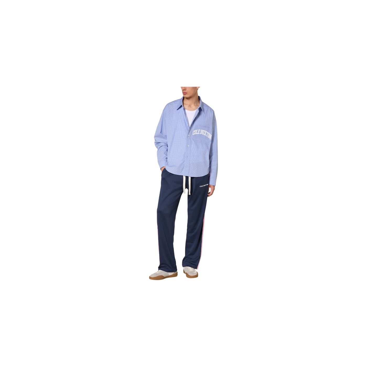 Cole Buxton Shirt Comfort Fit Light Blue Gray White