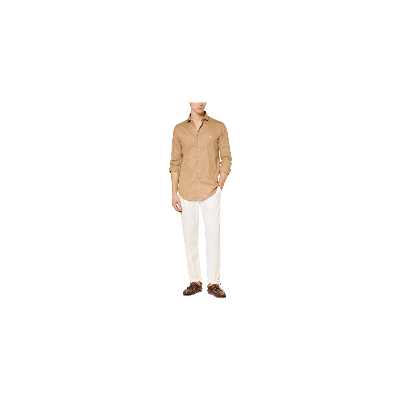 Polo Ralph Lauren Custom Fit Linen Shirt Camel