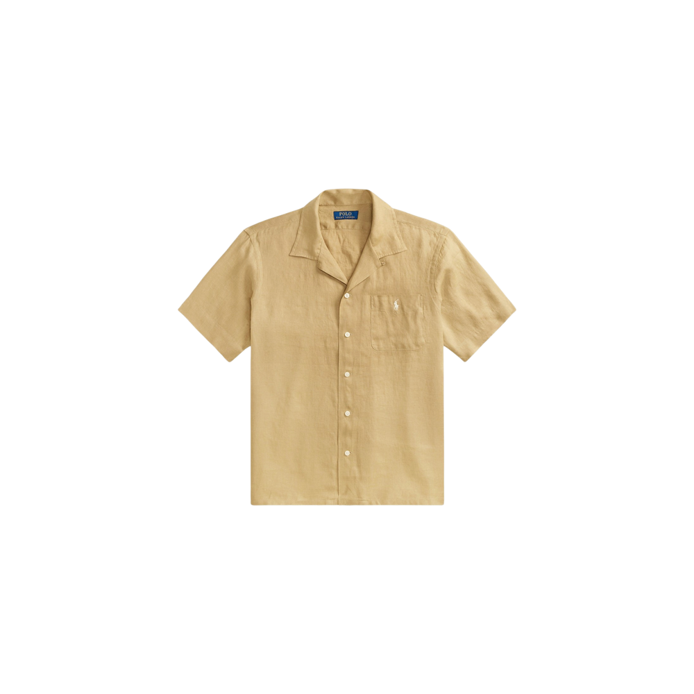 Polo Ralph Lauren Resort Shirt Classic Fit Made Of Linen Cognac