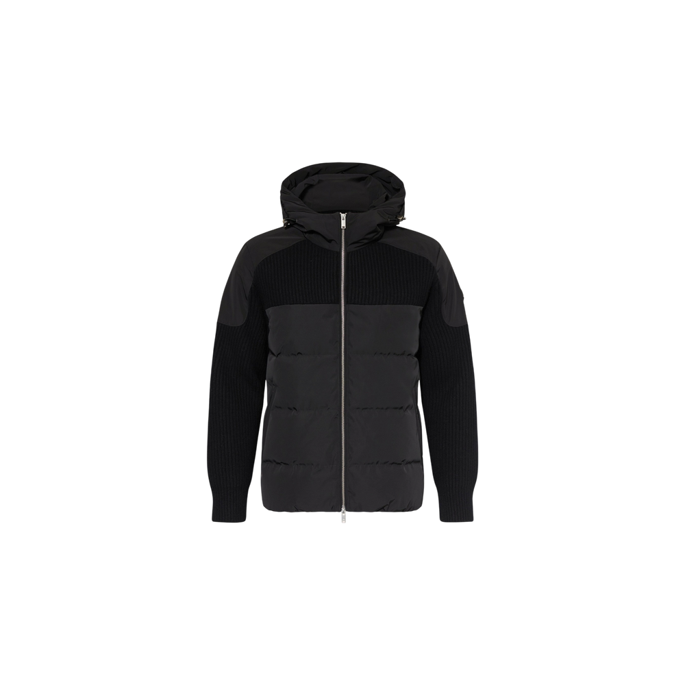 Moose Knuckles Glenvale Down Jacket In Mixed Materials Black