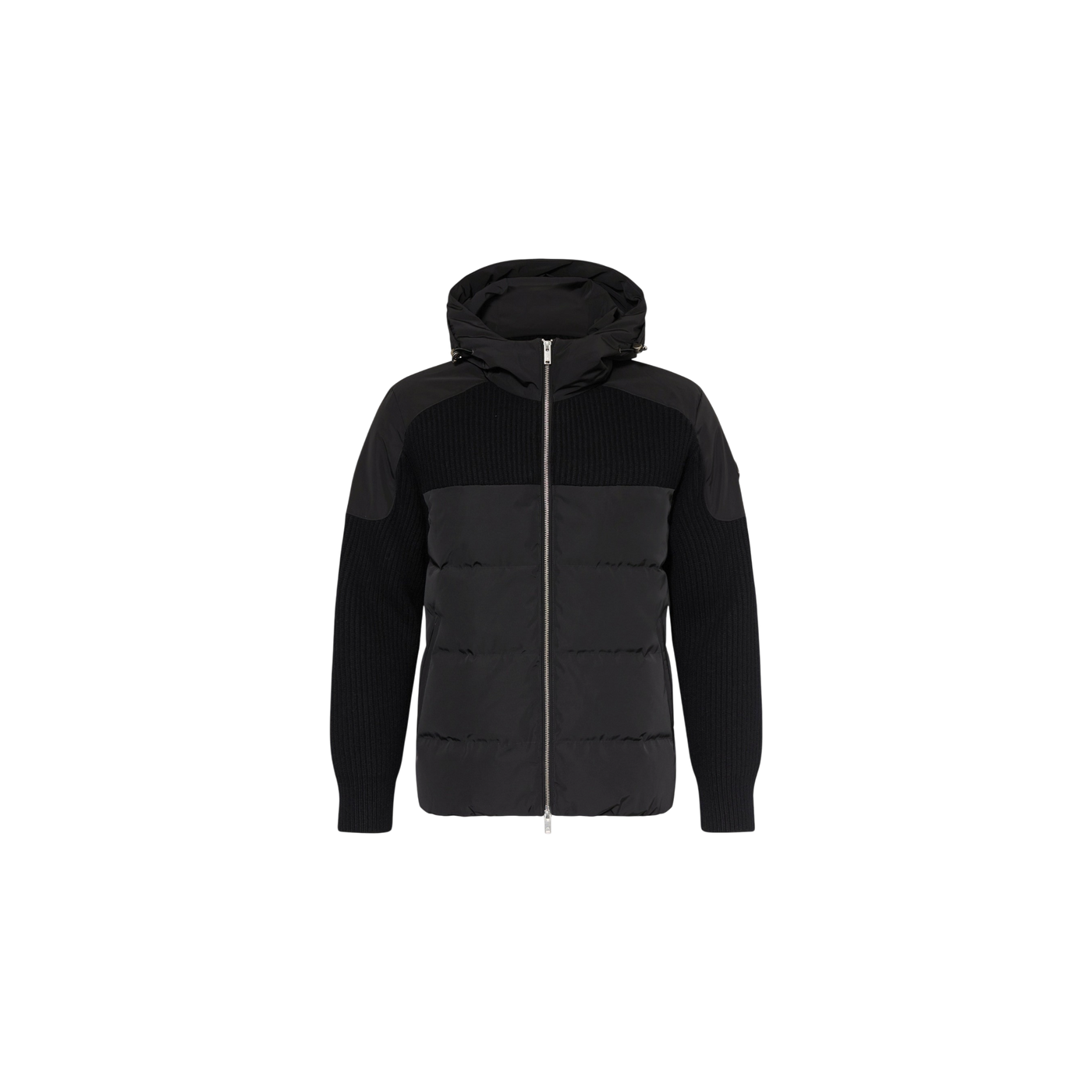 Moose Knuckles Glenvale Down Jacket In Mixed Materials Black