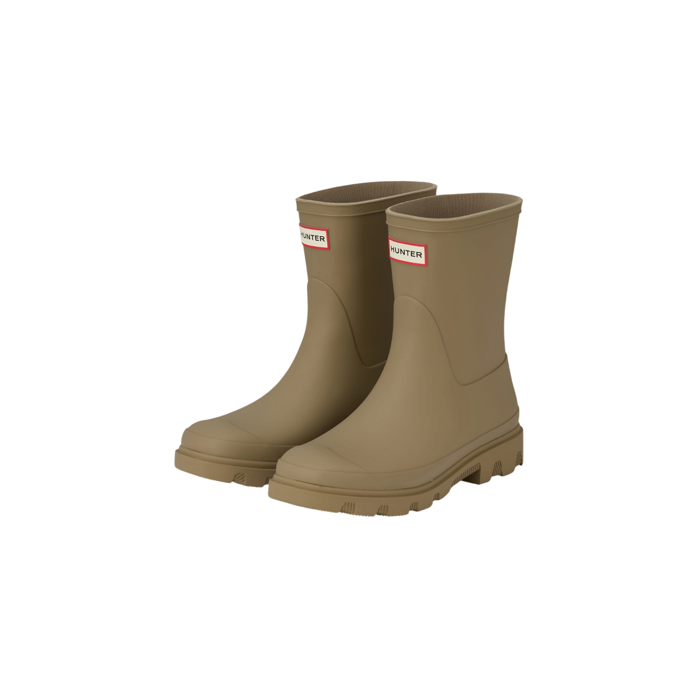 Hunter Rubber Boots Downpour Short Olive / Red / Black