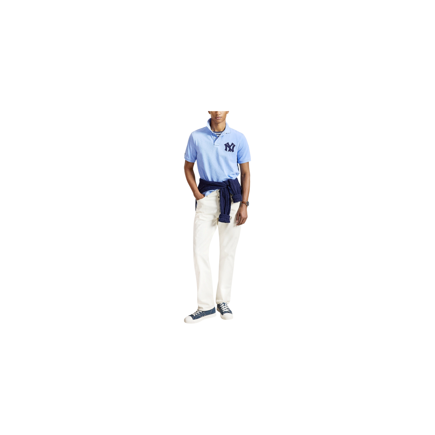 Polo Ralph Lauren Piqué Polo Shirt, Classic Fit Ralph Lauren × Mlb® Collection Blue