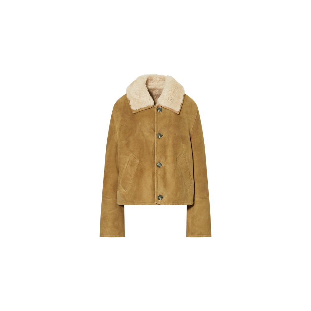 Ami Paris Leather Jacket Unisex Camel / Cream