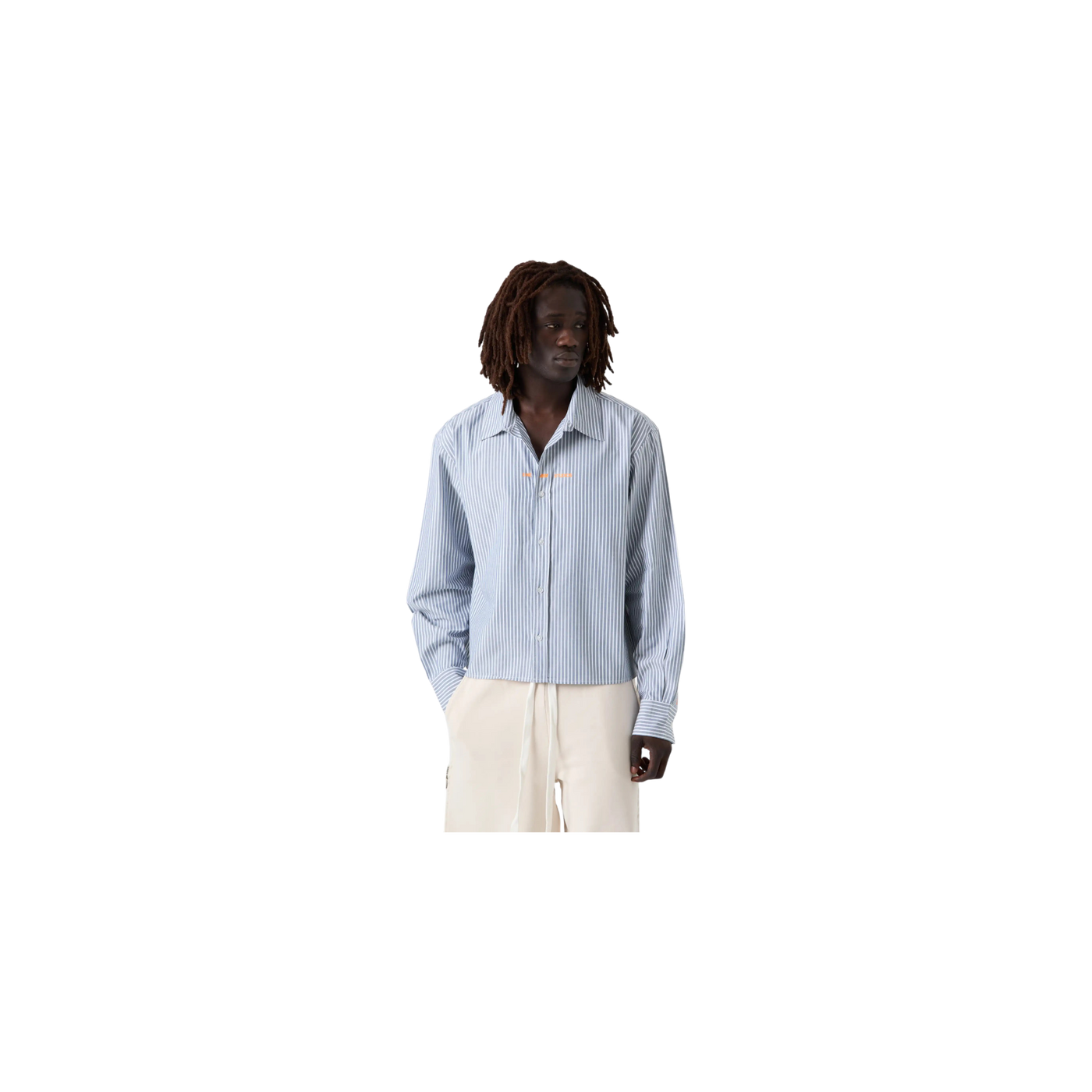 Eme Studios Soid Navy Striped Shirt