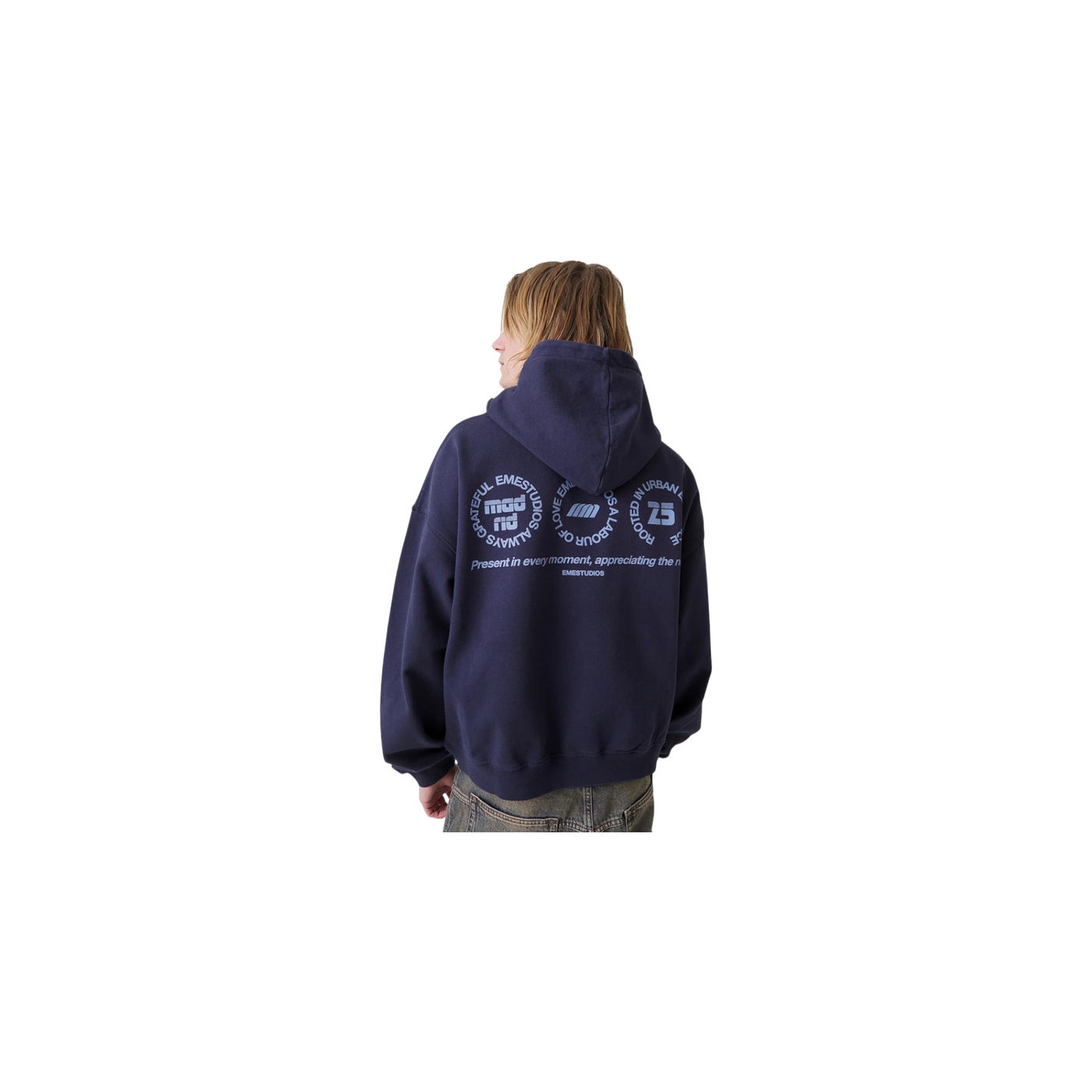 Eme Studios Stamp Navy Oversized Hoodie