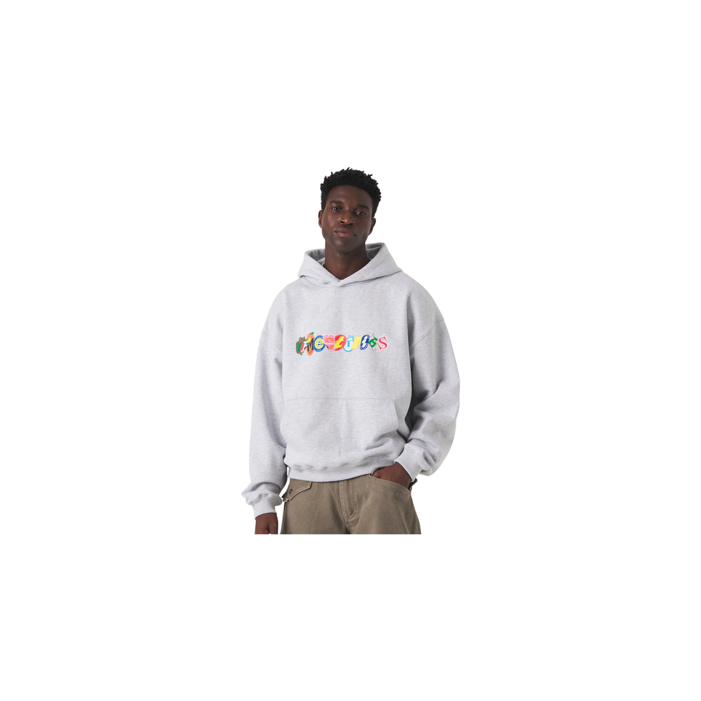 Eme Studios Stickers Grey Oversized Hoodie