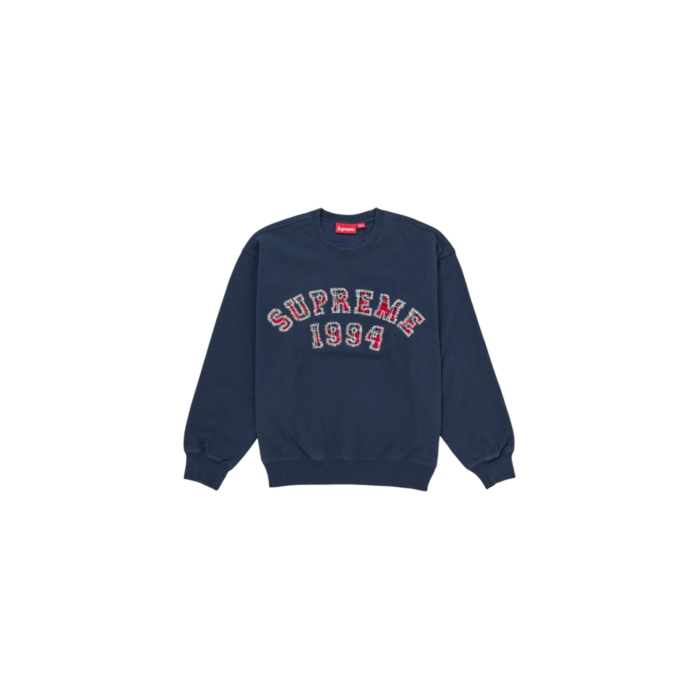 Supreme Plaid Arc Crewneck Navy