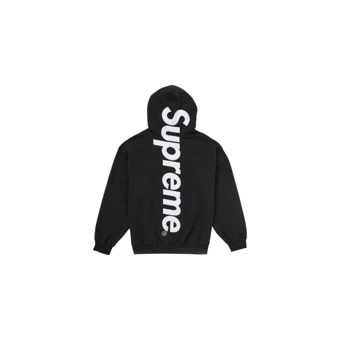 Supreme Satin Applique Hooded Sweatshirt Fw24 Black