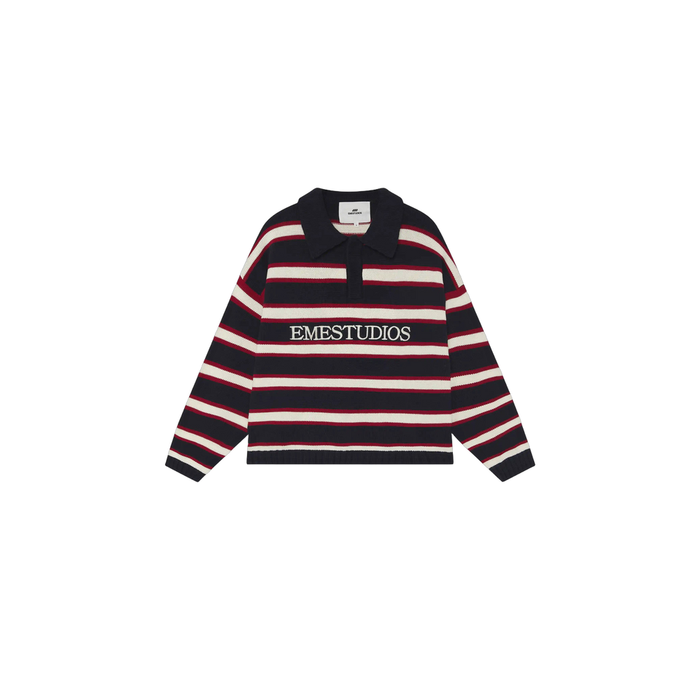 Eme Studios Sweet Navy Knit Polo