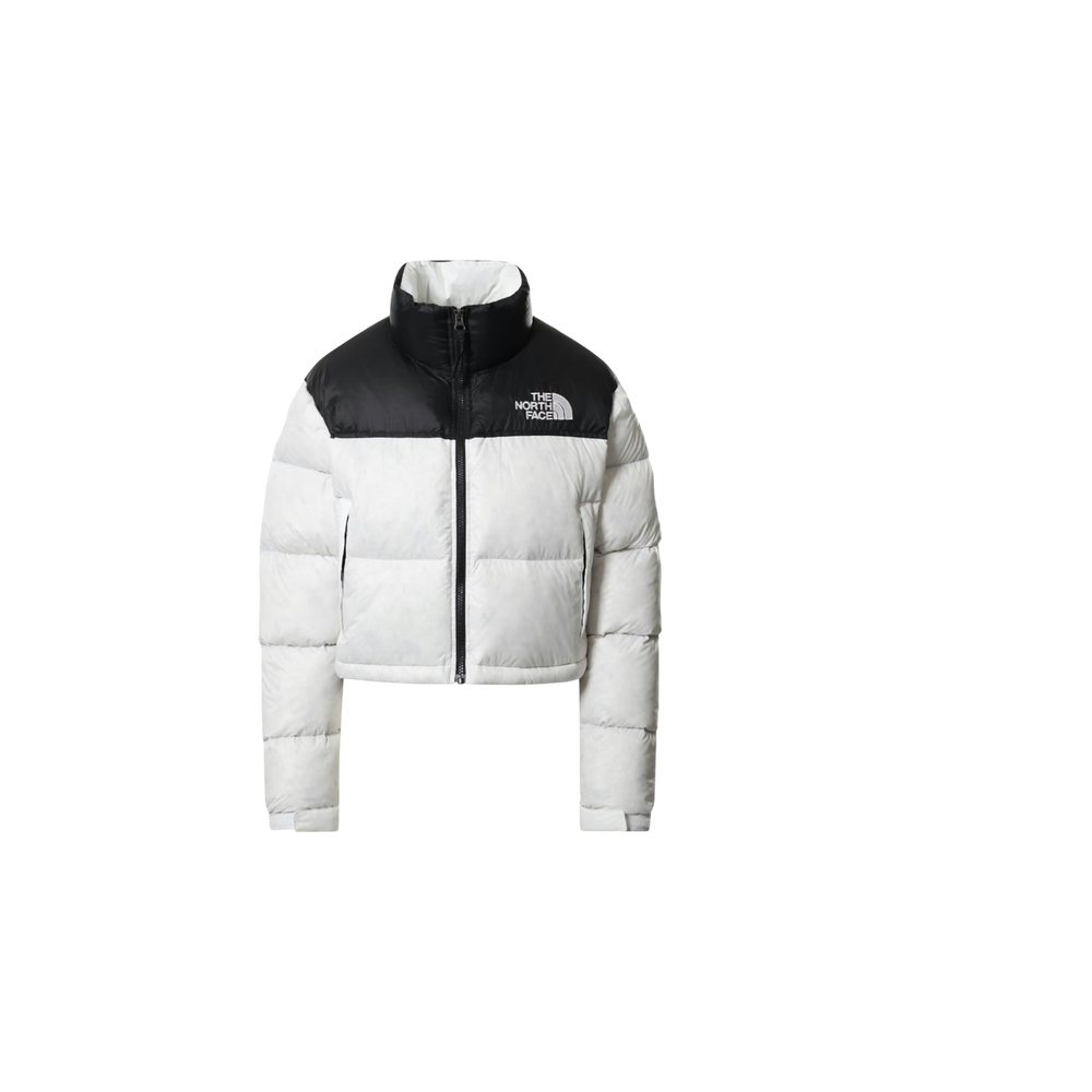 The North Face Womens Nuptse 700 Fill Short Jacket Tnf White-Tnf Black