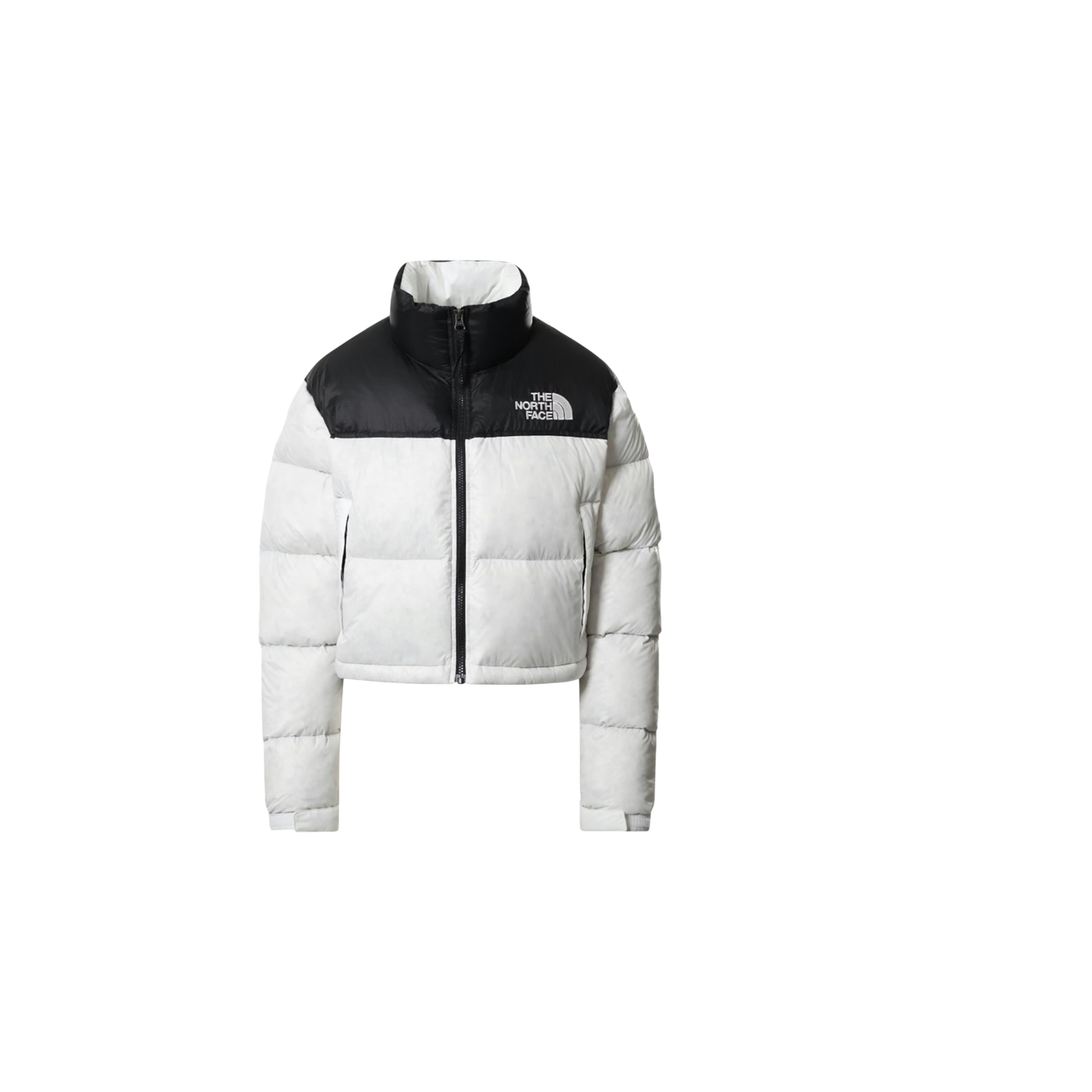 The North Face Womens Nuptse 700 Fill Short Jacket Tnf White-Tnf Black
