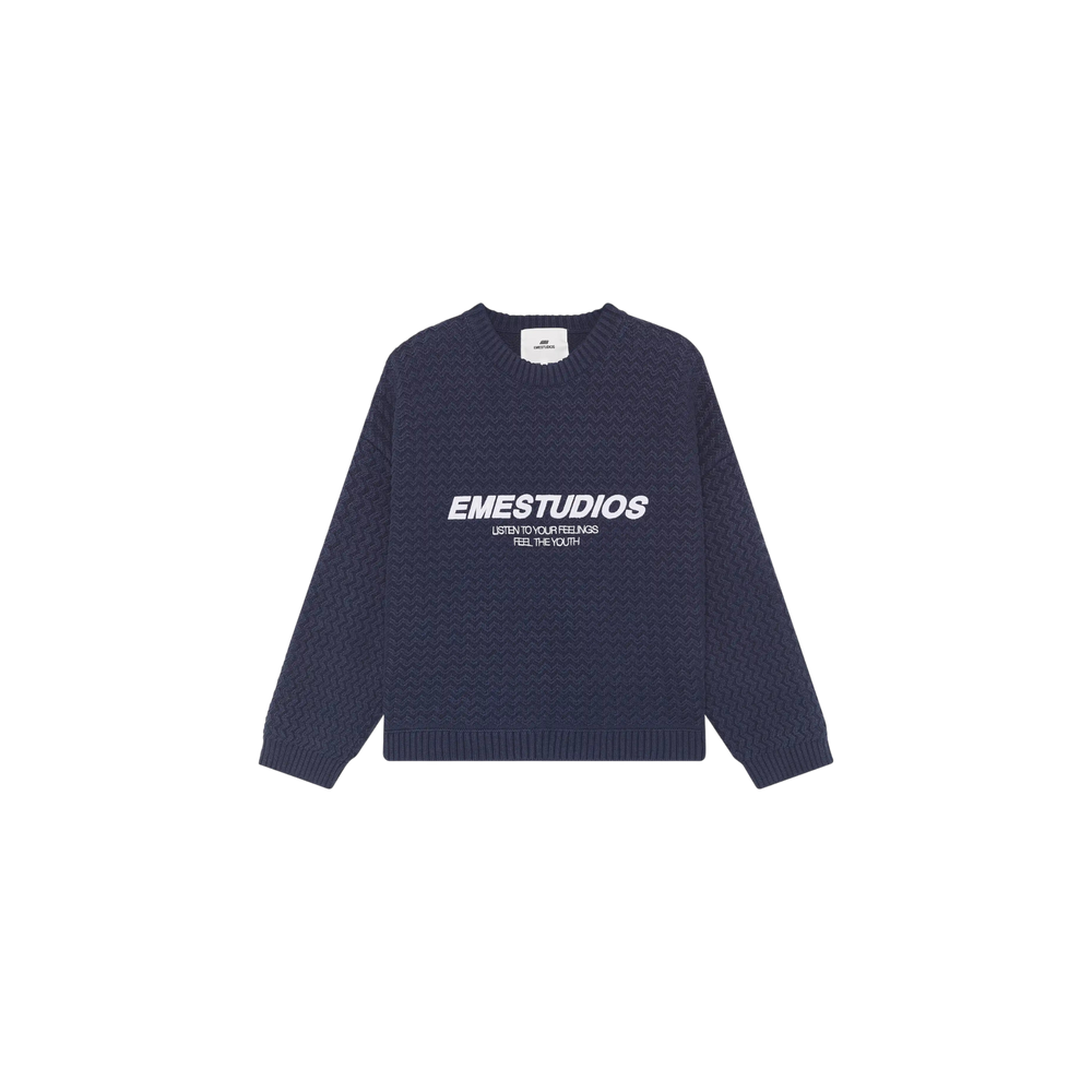 Eme Studios Thesis Navy Knit Sweater