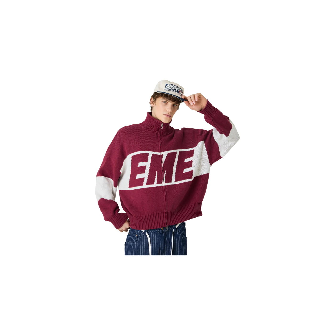 Eme Studios Thrill Burgundy Zipper Knit