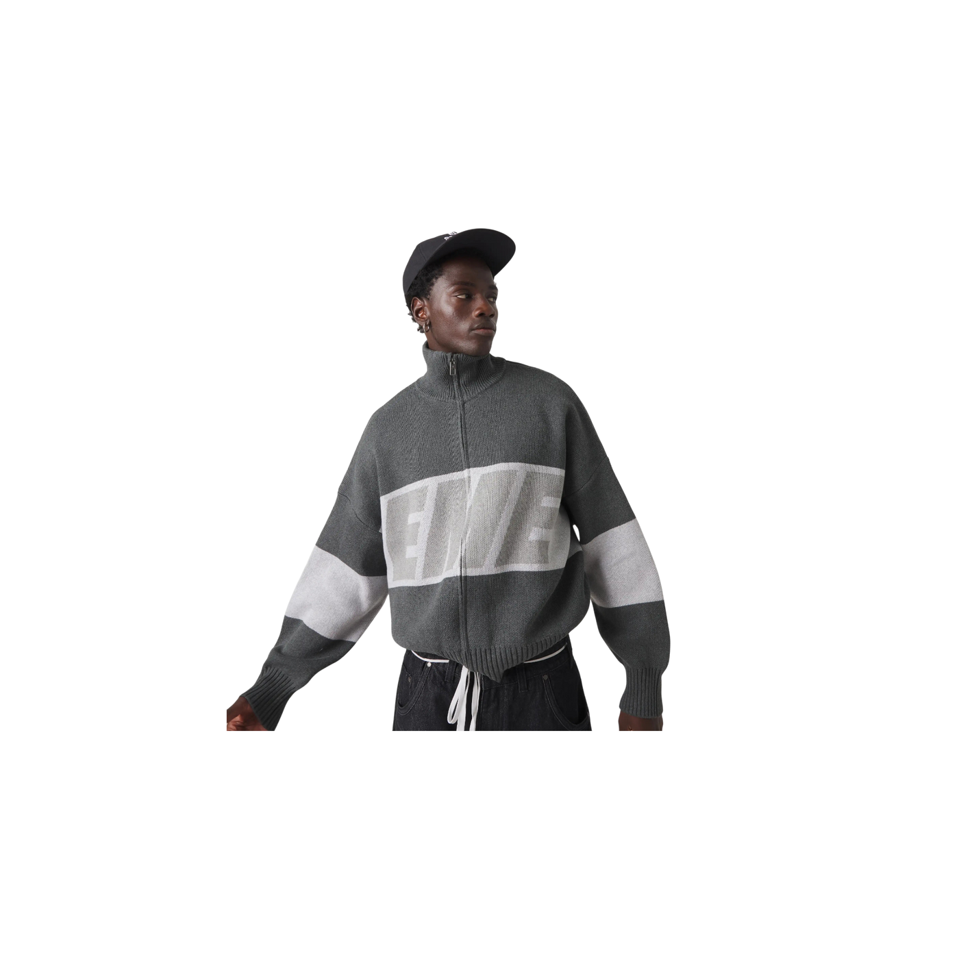 Eme Studios Thrill Grandpa Grey Zipper Knit