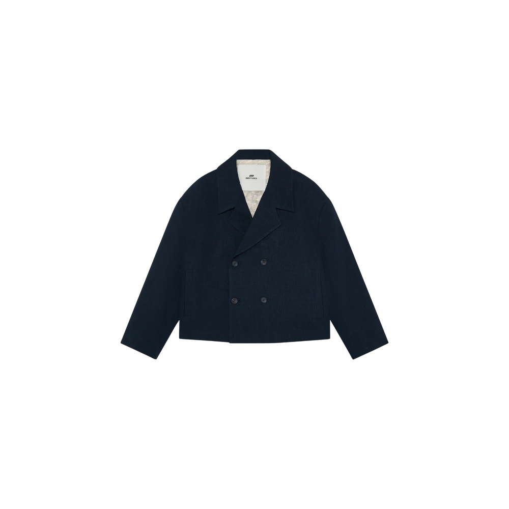 Eme Studios Tide Navy Linen Blazer