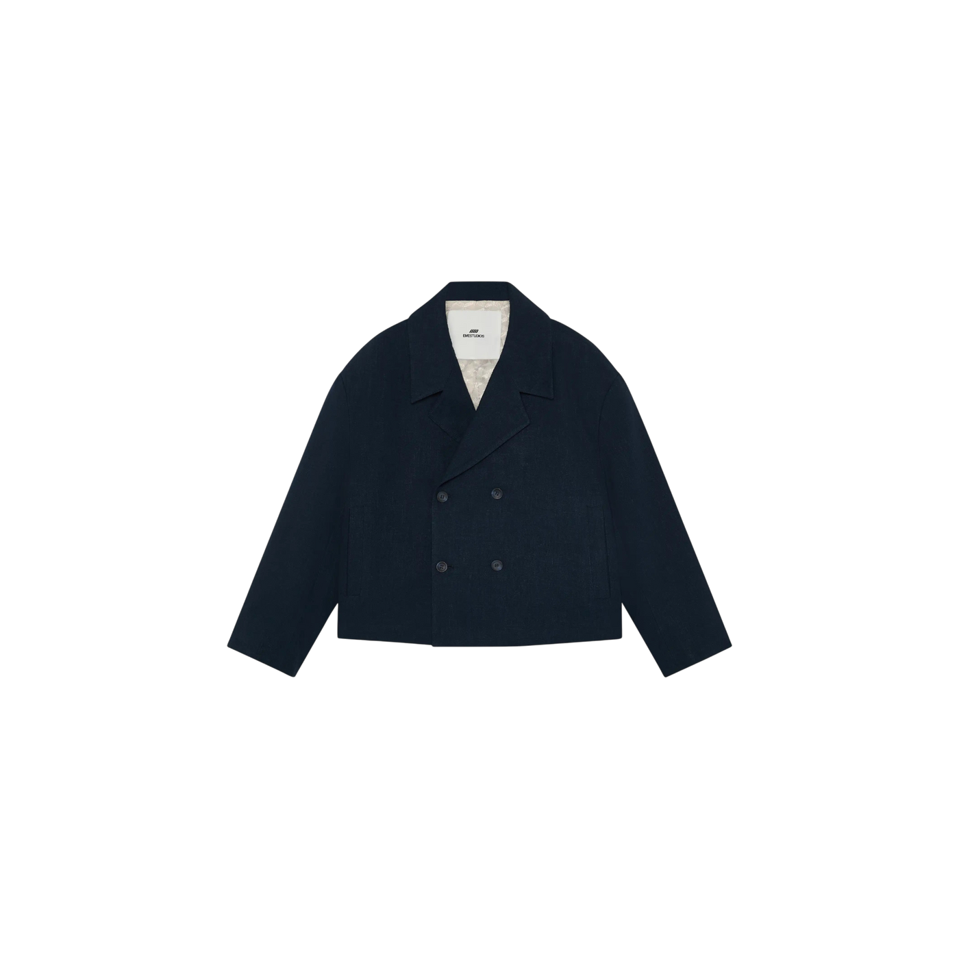 Eme Studios Tide Navy Linen Blazer