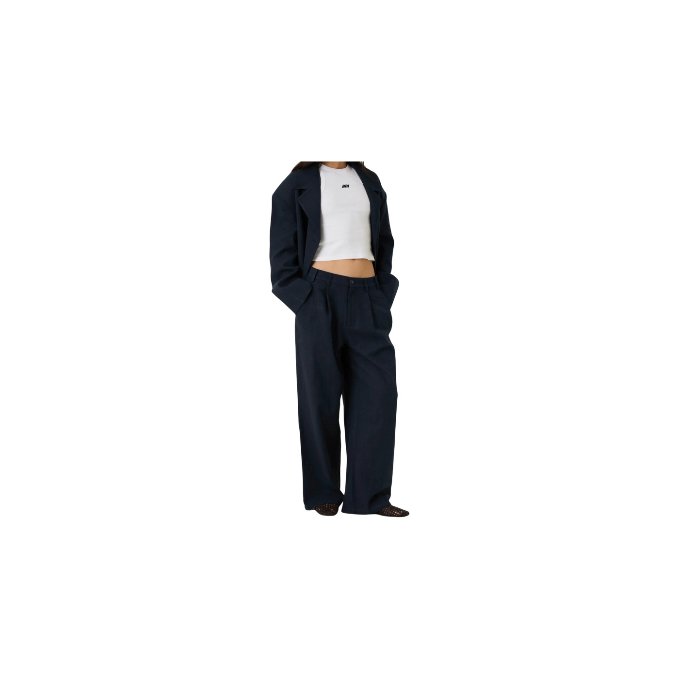 Eme Studios Tide Navy Tailored Pants