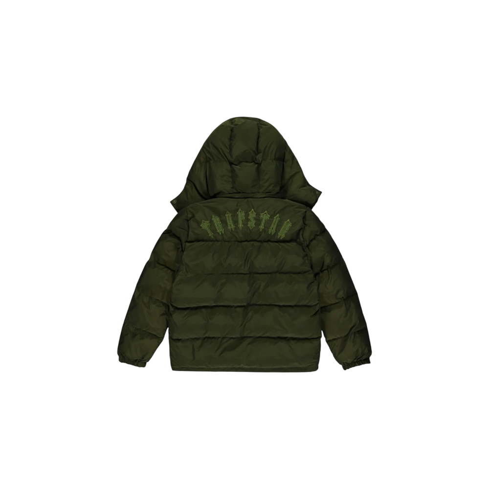 Trapstar Irongate Detachable Hooded Puffer Jacket Olive