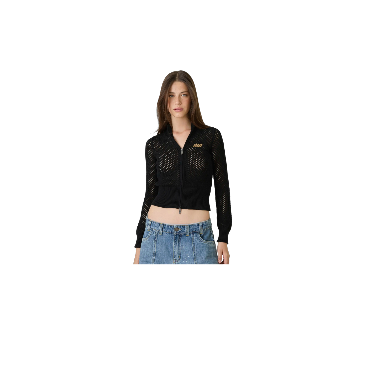 Eme Studios Ursula Black Crochet Full Zip