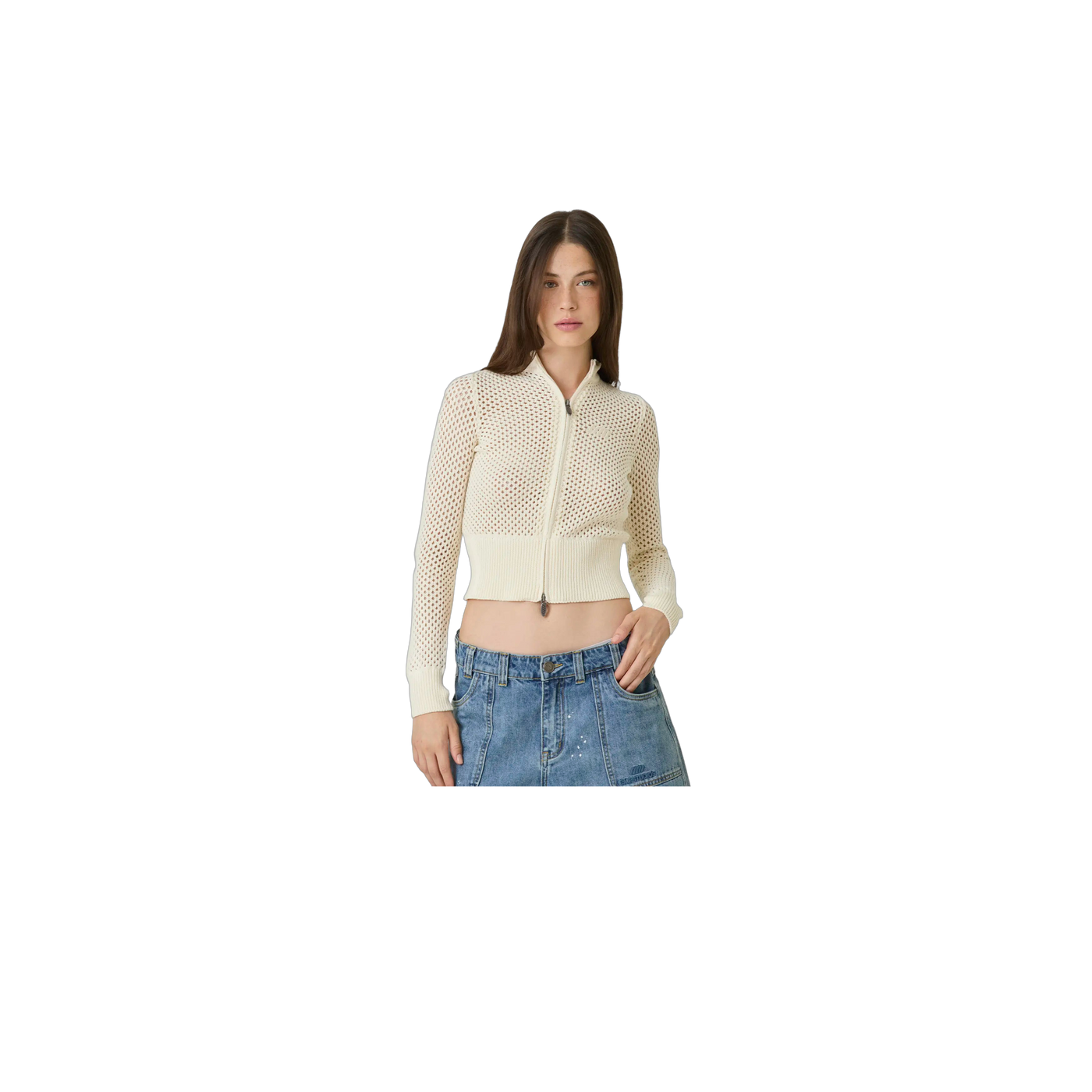 Eme Studios Ursula Off Sand Crochet Full Zip