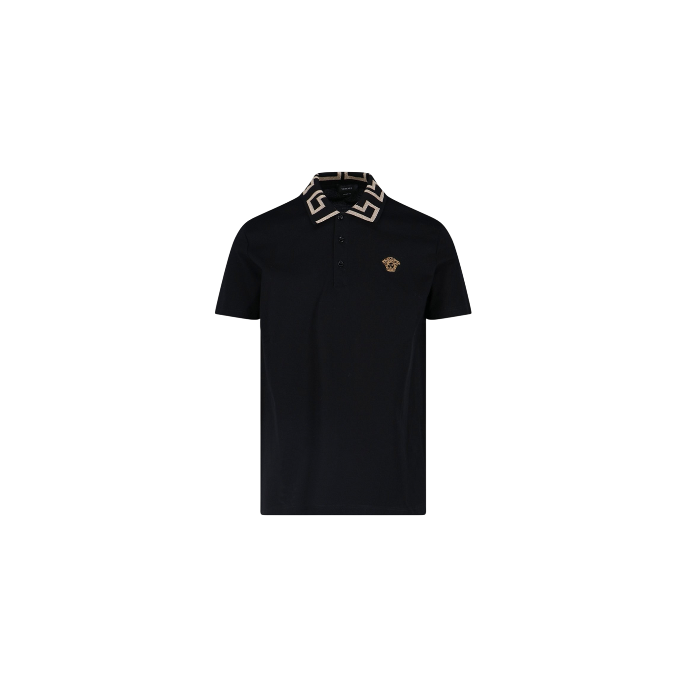Versace Greca Short-Sleeved Straight Hem Polo Shirt