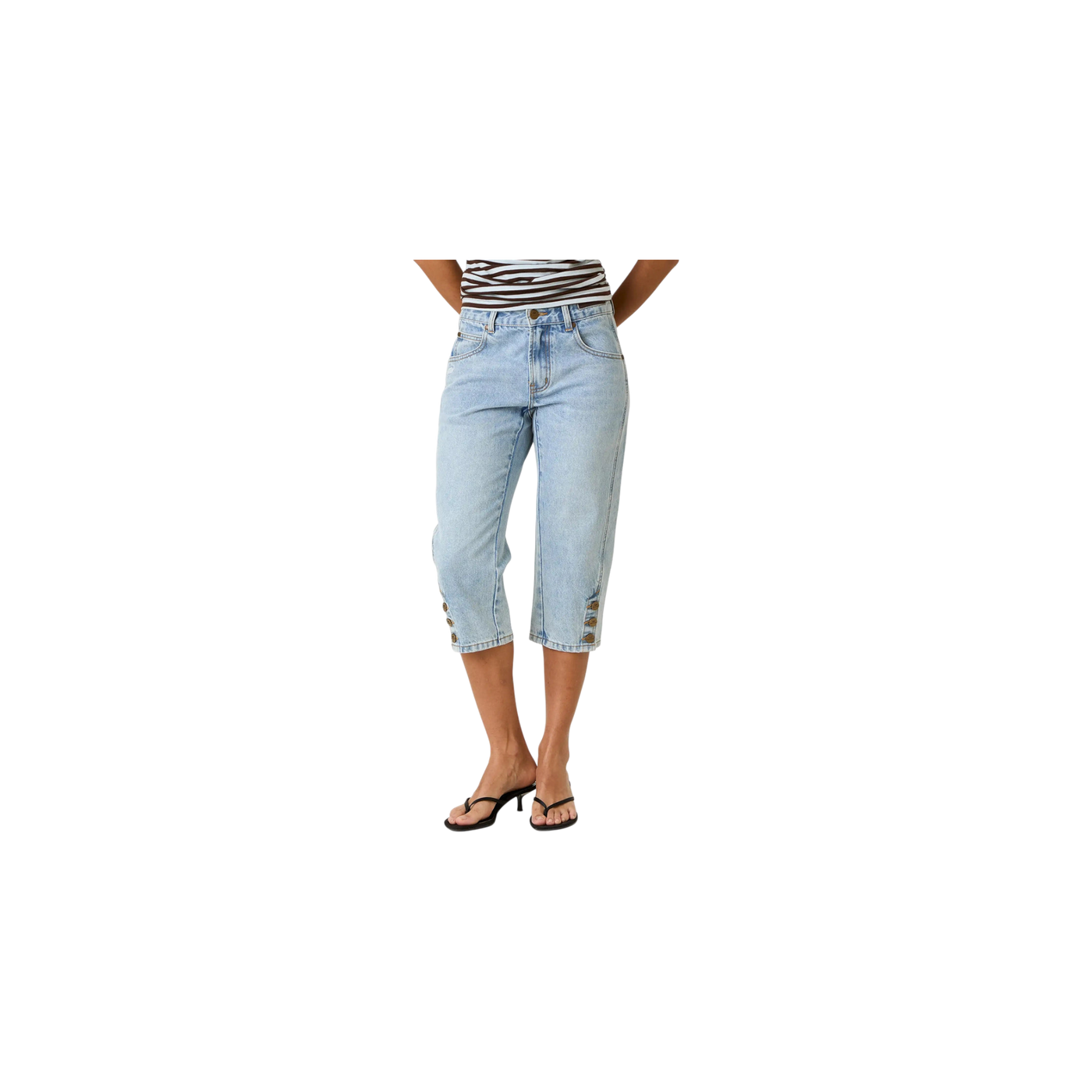 Eme Studios Vint Blue Denim Capri Pants
