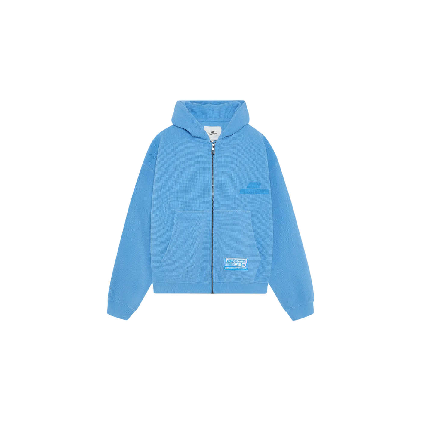 Eme Studios Waffle Cobalt Croped Boxy Full Zip