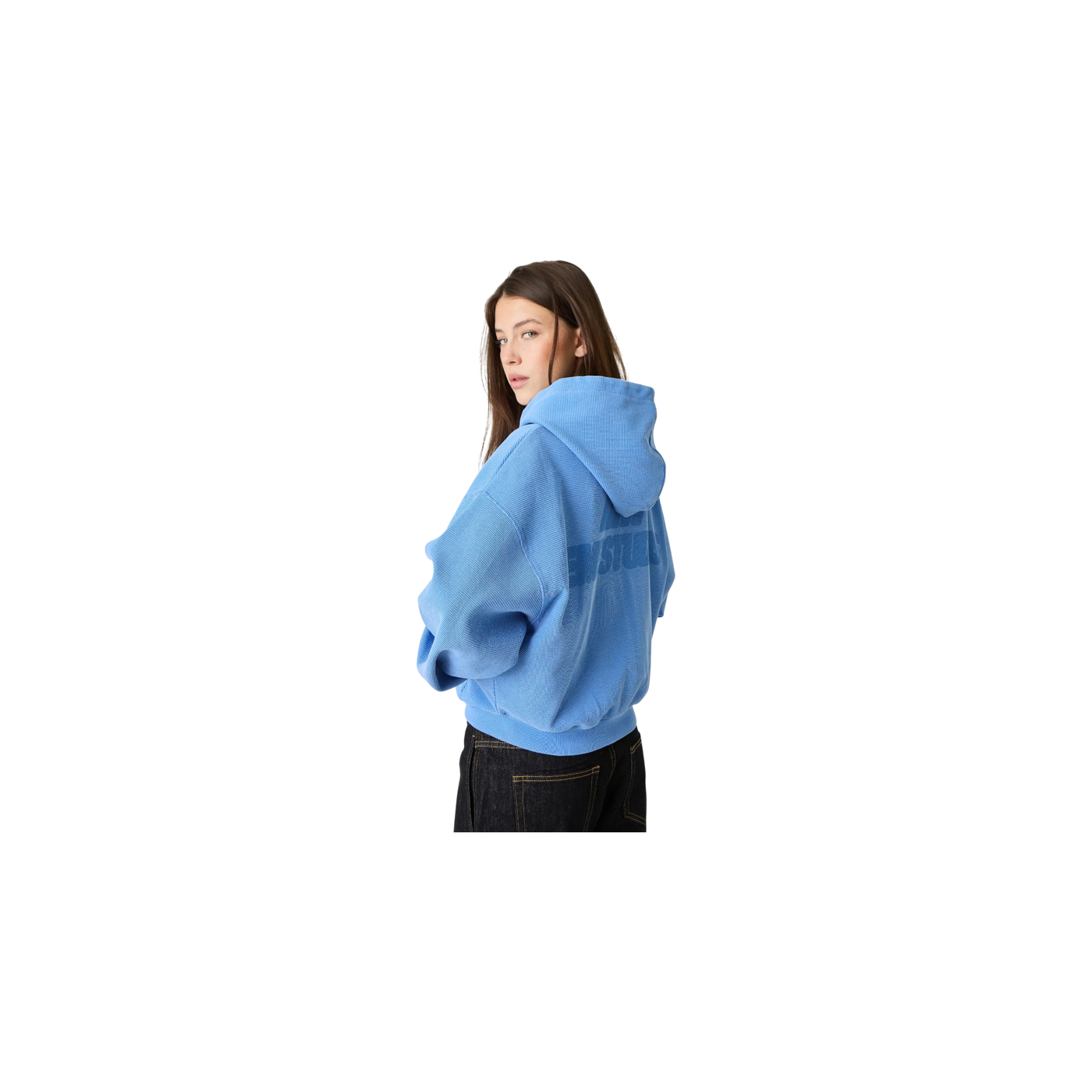 Eme Studios Waffle Cobalt Croped Boxy Full Zip