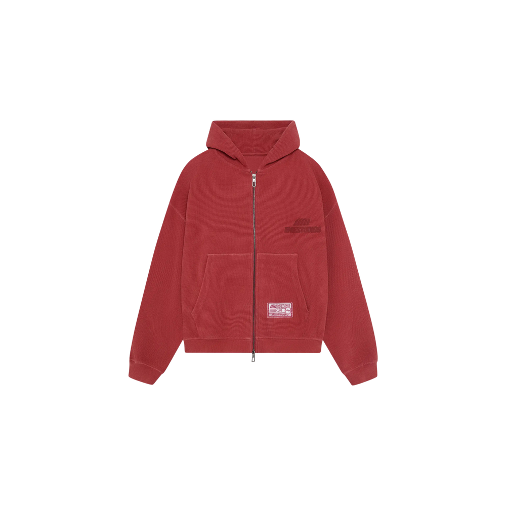 Eme Studios Waffle Marsala Croped Boxy Full Zip