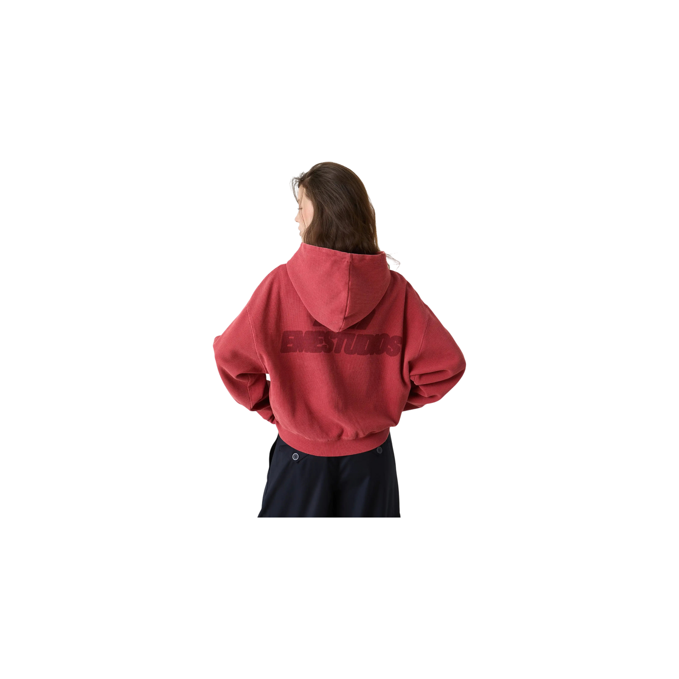 Eme Studios Waffle Marsala Croped Boxy Full Zip