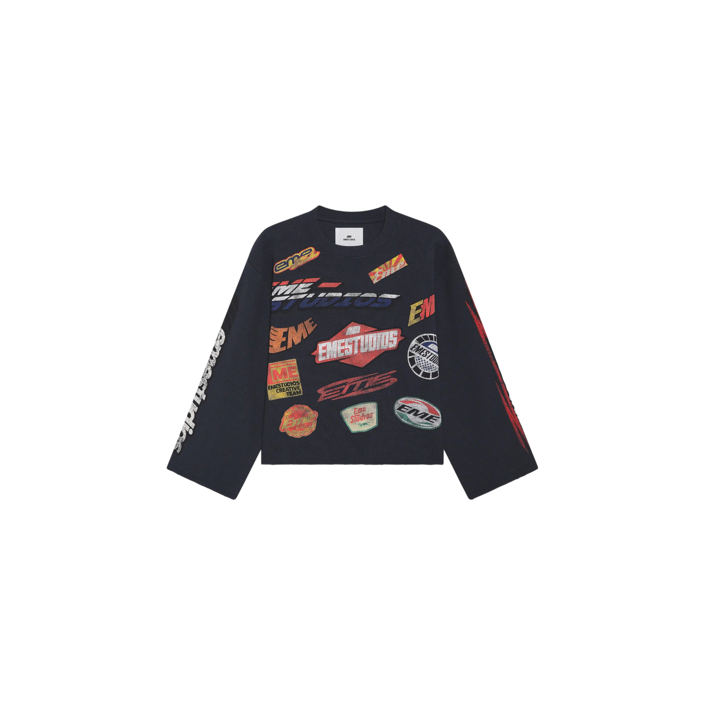 Eme Studios Waffle Navy Crewneck