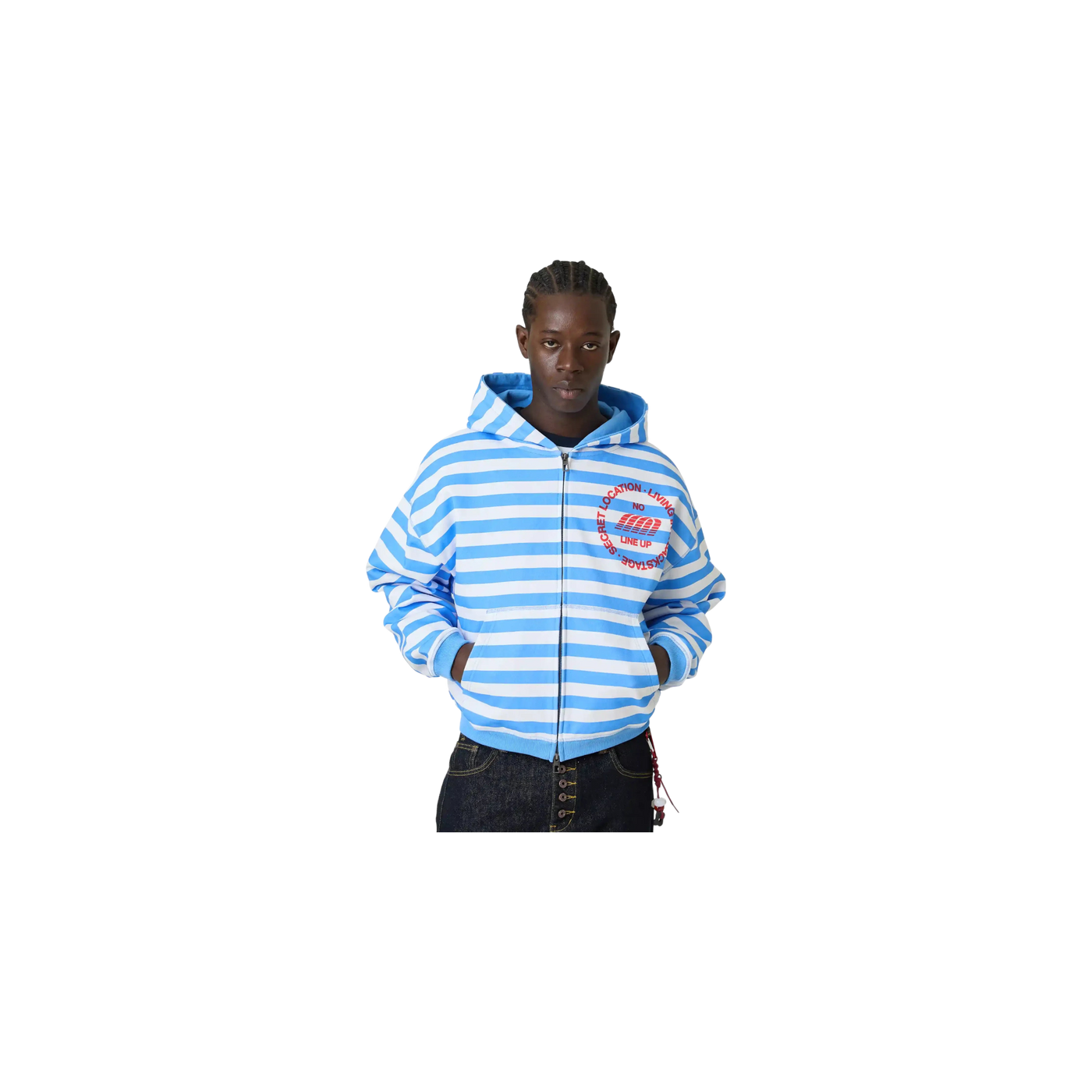 Eme Studios Wander Blue Cropped Boxy Full Zip